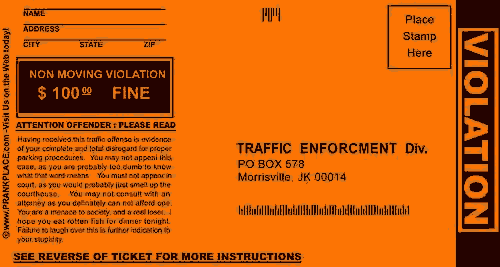 Prank parking ticket pdf